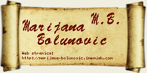 Marijana Bolunović vizit kartica